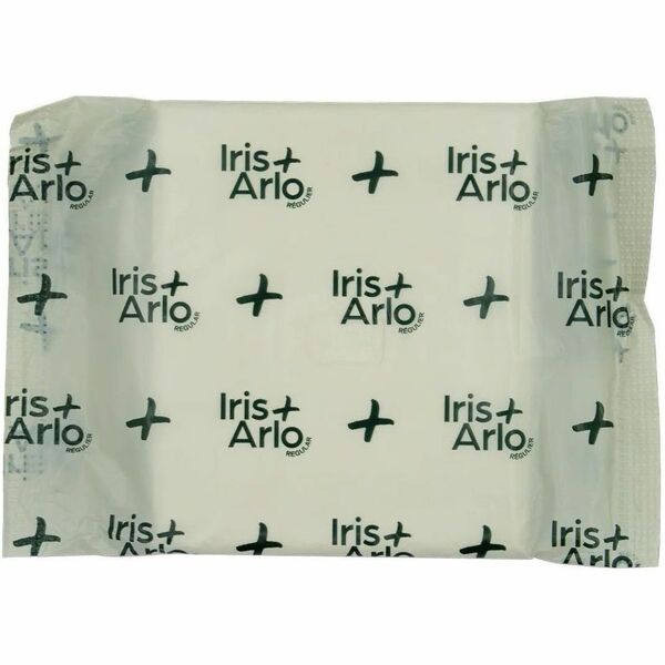 Iris + Arlo 100% Organic Cotton Daily Pads - With Wings - Regular - Hypoallergenic, Biodegradable, Comfortable, Water Proof, Fragrance-free, Chlorine-free, Individually Wrapped - 500