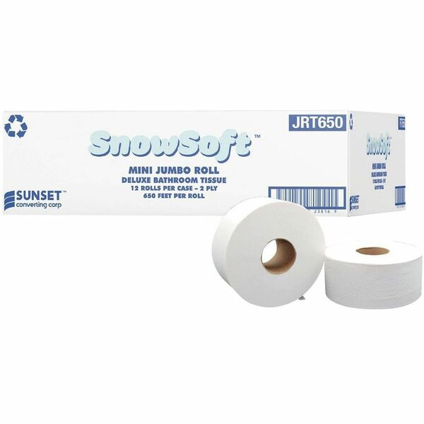 SNOW SOFT Bathroom Tissue - 2 Ply - Jumbo - 3.30" (83.82 mm) Core - 12 / Box