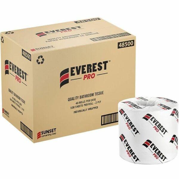 Everest Pro Bathroom Tissue - 2 Ply - 500 Sheets/Roll - Paper - 48 / Box