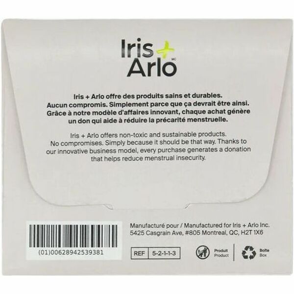 Iris + Arlo Individual Packets - 100% Organic Cotton Pantyliners - 500 - Individually Wrapped, Biodegradable, Unscented, Hypoallergenic