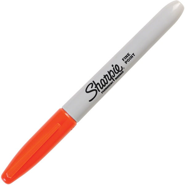 Sharpie Fine Point Permanent Marker - 1 mm (0.04") Fine Marker Point - Orange Ink - 1 Each