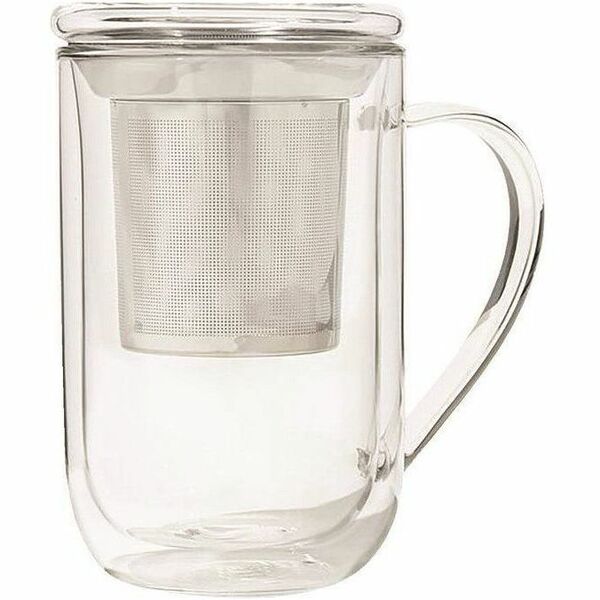 DAVIDsTEA Mug - Infuser Lid Closure - 1 Each - Borosilicate Glass - Tea