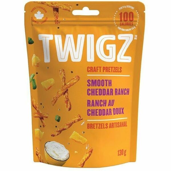 Twigz Smooth Cheddar Ranch Craft Pretzels - Cholesterol-free, Trans Fat Free - Smooth Cheddar Ranch - 4.59 oz (130 g) - 1 Each