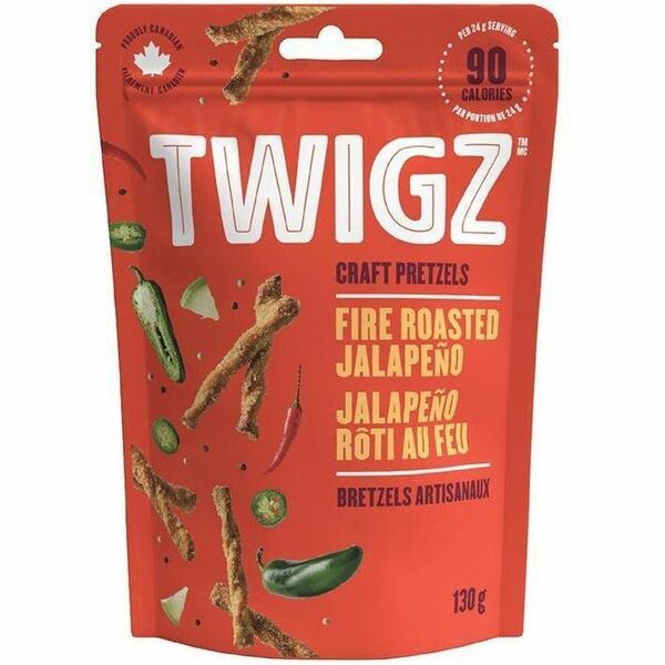 Twigz Fire Roasted Jalapeno Craft Pretzels - Cholesterol-free, Trans Fat Free - Fire Roasted Jalapeño - 4.59 oz (130 g) - 1 Each
