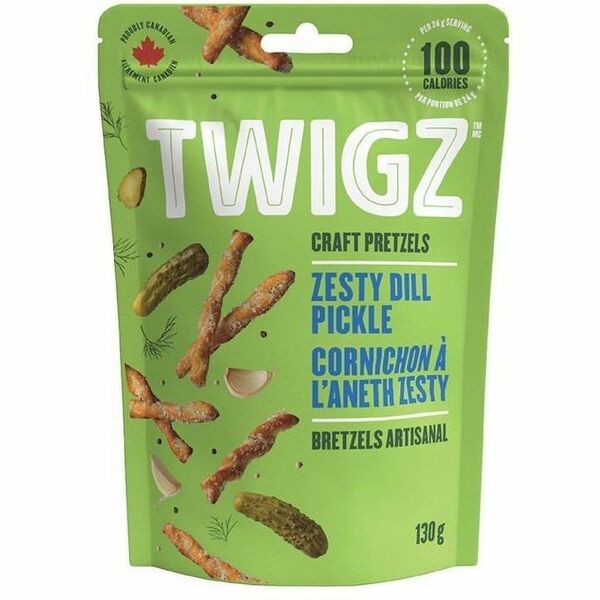 Twigz Zesty Dill Pickle Craft Pretzels - Cholesterol-free, Trans Fat Free - Zesty Dill Pickle - 4.59 oz (130 g) - 1 Each
