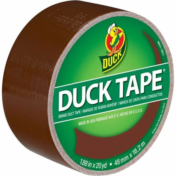 Duck Duct Tape - Brown, 1.88 in. x 20 yd. - 20 yd (18.3 m) Length x 1.88" (47.8 mm) Width - Brown - Curl Resistant - For Repair, Craft Project, Wood, Vinyl, Plastic, Leather, Metal, Laminate, Indoor, Floor Marking - 1 Each