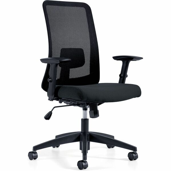 Offices To Go Adapt | High Back Synchro-Tilter - Plush Seat Material - Black Back Color - Mesh Back Material - Black Frame Color - High Back - 5-star Base - Carbon - Armrest - 1 Each