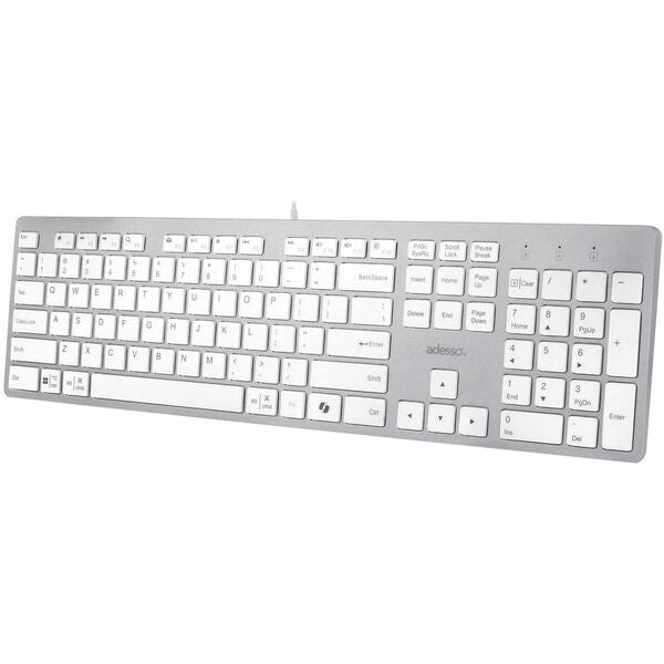 Adesso EasyTouch AKB-730UW Keyboard - Cable Connectivity - USB Type C Interface - CoPilot, Multimedia, Windows Key, Internet, My Computer, Back, Forward, Search, Email, Play/Pause, Stop, ... Hot Key(s) - Android, Mac OS, Linux, Windows 11 - French (Canada