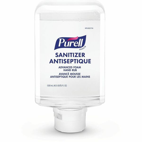 PURELL&reg; Advanced Hand Sanitizer Foam Refill - 1.20 L - Kill Germs - Hand, Hospital - Fragrance-free, Dye-free, Non-drying, Anti-irritant, Paraben-free, Phthalate-free, Sulfate-free, Preservative-free, Bio-based - 2 / Pack