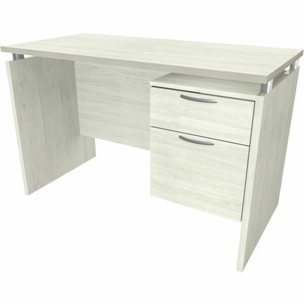 Star MIRA DESK - 2-Drawer, 48x24 - Winter Wood - 30" (762 mm) Height x 48" (1219.20 mm) Width x 24" (609.60 mm) Depth, x 1" (25.40 mm) ThicknessBox, File Drawer(s) - Single Pedestal - Material: Thermofused Melamine (TFM) - Finish: Winter Wood, Laminate -