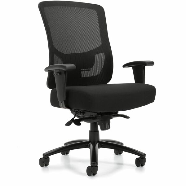 Raven 400 High Back Heavy Duty Synchro-Tilter, Mesh Back and Uph Seat, Black/Black - Offices to Go Raven 400 High Back Heavy Duty Synchro-Tilter Office Chair - Black Mesh Back with Black Fabric Seat