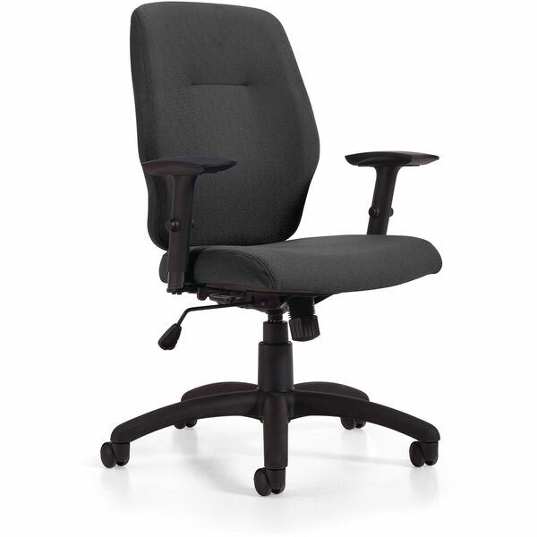 Offices To Go Marlee | Medium Back Synchro-Tilter - Medium Back - 5-star Base - Carbon - Fusion Fabric - 1 Each