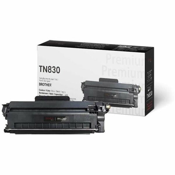 Premium Tone Laser Toner Cartridge TN830 (TN830) - Black - 1 Pack - 1200