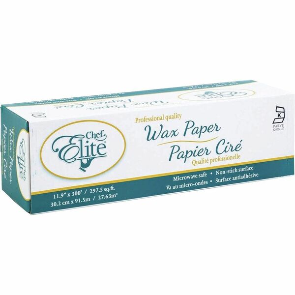 Chef Elite Wax Paper Roll, 11.9" x 300' - 11.90" (302.26 mm) Width x 300 ft (91440 mm) Length - Microwave Safe, Moisture Resistant, Non-stick - Wax Paper - 1 Each