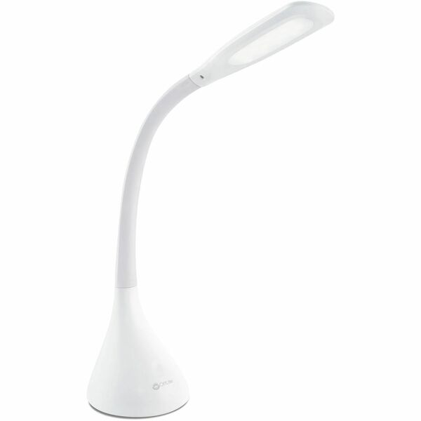 OttLite Creative Curves LED Desk Lamp - LED Bulb - Adjustable Brightness, Touch Sensitive Control Panel, Flexible Neck, Adjustable Angle, Adjustable Height - 375 lm Lumens - Desk Mountable - White - for Desk, Crafting, Reading, Studying