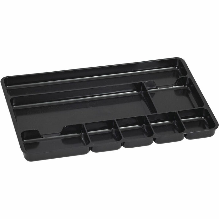 Merangue Drawer Organizer - 8 Compartment(s) - 1.2" (30.48 mm) Height x 14" (355.60 mm) Width x 8.8" (222.25 mm) Depth - Black - Polystyrene - 1 Each