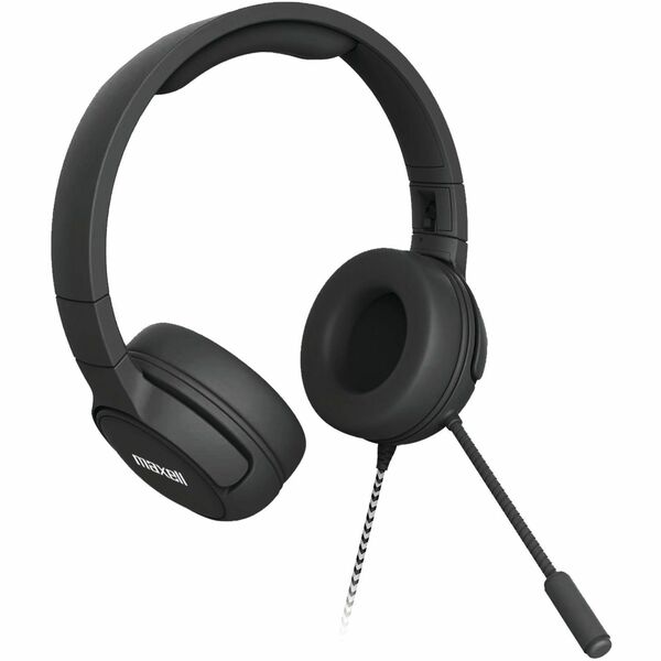 Maxell Kids Headset with Boom Mic - Stereo - Mini-phone (3.5mm) - Wired - Over-the-head, On-ear - Binaural - Supra-aural - 6 ft (1.83 m) Cable - Black