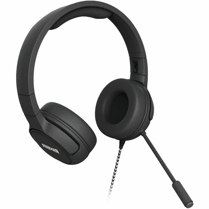 Maxell Kids Headset with Boom Mic - Stereo - Mini-phone (3.5mm) - Wired - Over-the-head, On-ear - Binaural - Supra-aural - 6 ft (1.83 m) Cable - Black