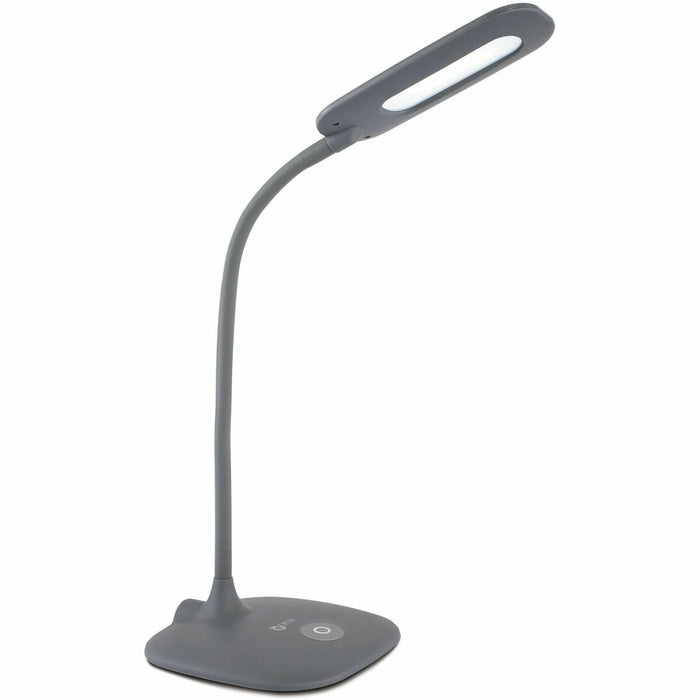 OttLite Wellness Desk Lamp - LED Bulb - Flexible - Gray - for Desk