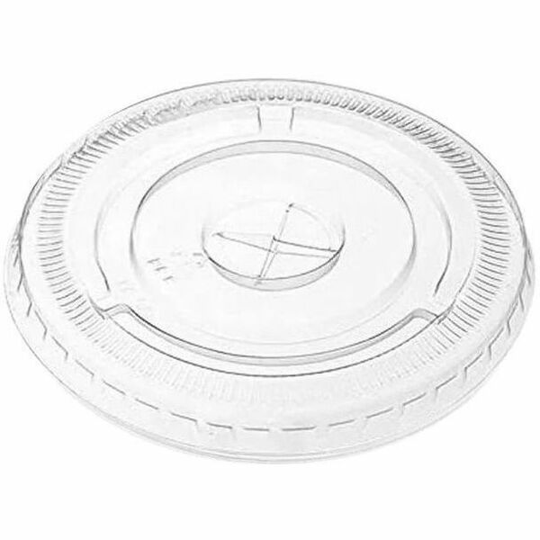 Globe Cup Lid - Flat - Polyethylene Terephthalate (PET) - Crystal Clear - 50 / Pack