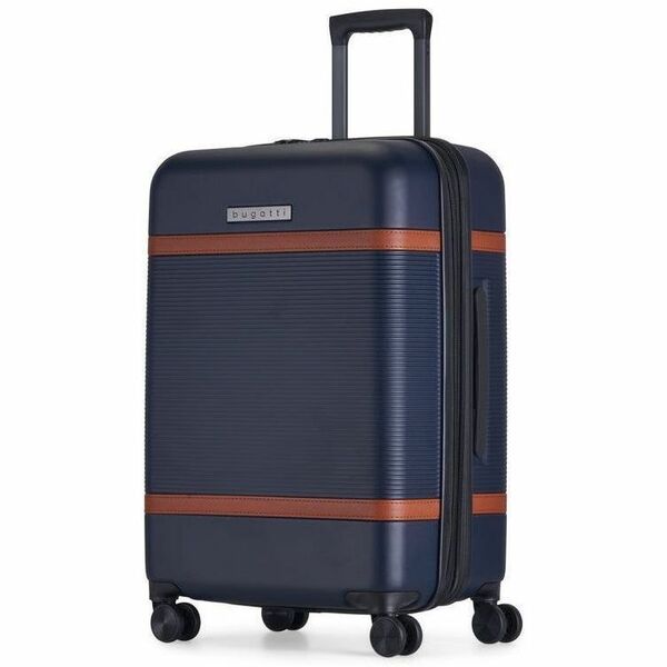 bugatti WELLINGTON Travel/Luggage Case (Check-in) Travel - Navy - Shock Resistant Shell, Impact Resistant Shell - Polycarbonate, ABS Body - Checkpoint Friendly - Telescoping Handle, Handle - 12.50" (317.50 mm) Width x 17.25" (438.15 mm) Depth - Medium Siz