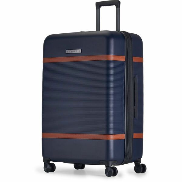 bugatti WELLINGTON Travel/Luggage Case (Check-in) Travel - Navy - Shock Resistant Shell, Impact Resistant Shell - Polycarbonate, ABS Body - Checkpoint Friendly - Telescoping Handle, Handle - 14.25" (361.95 mm) Width x 20" (508 mm) Depth - Large Size - 1 E