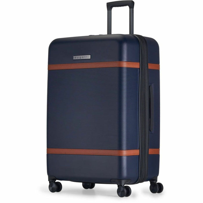 bugatti WELLINGTON Travel/Luggage Case (Check-in) Travel - Navy - Shock Resistant Shell, Impact Resistant Shell - Polycarbonate, ABS Body - Checkpoint Friendly - Telescoping Handle, Handle - 14.25" (361.95 mm) Width x 20" (508 mm) Depth - Large Size - 1 E
