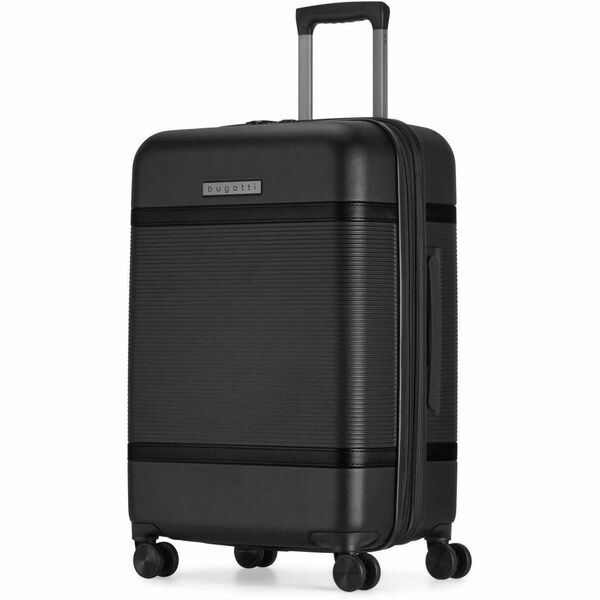 bugatti WELLINGTON Travel/Luggage Case (Check-in) Travel - Black - Shock Resistant Shell, Impact Resistant Shell - Polycarbonate, ABS Body - Checkpoint Friendly - Telescoping Handle, Handle - 12.50" (317.50 mm) Width x 17.25" (438.15 mm) Depth - Medium Si