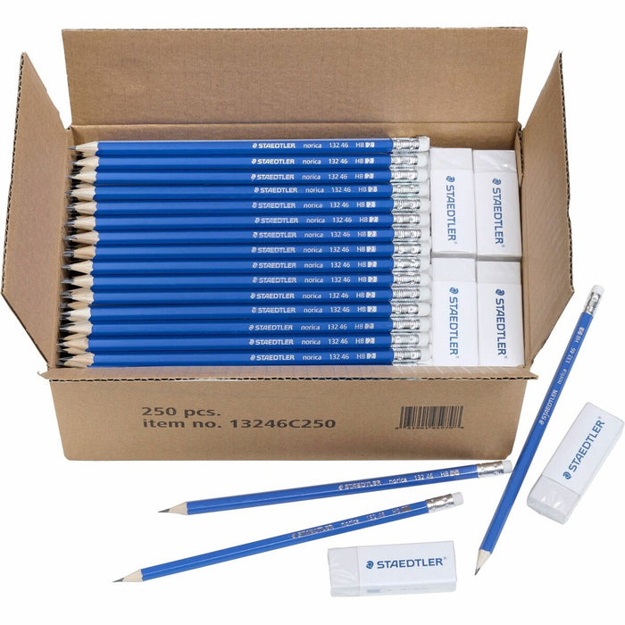 Staedtler Norica Bulk Packs - Black Lead - HB/#2 - Blue Wood Barrel - 250 / Box