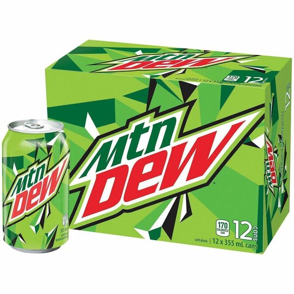 Mountain Dew Carbonated Soft Drink - Ready-to-Drink - 355 mL - CitrusCan - 12 / Box