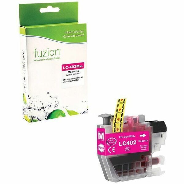 fuzion High Yield Inkjet Ink Cartridge - Alternative for Brother LC402XLM - Magenta - 1 Each - 1500 Page