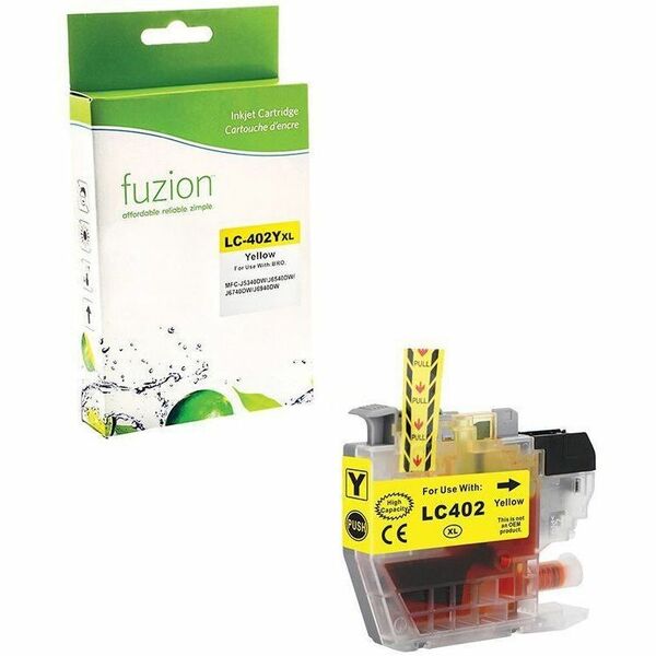 fuzion High Yield Inkjet Ink Cartridge - Alternative for Brother LC402XLM - Yellow - 1 Each - 1500 Page