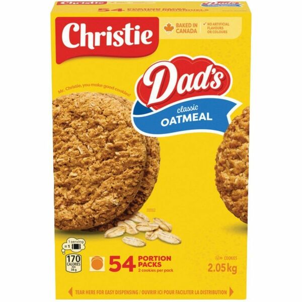 Dad's Classic Oatmeal Cookies - No Artificial Flavor - Oatmeal, Classic - 1.34 oz (38 g) - 2/Pack - 54 Box