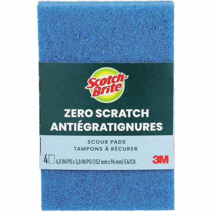 Scotch-Brite Zero Scratch Scour Pads - Cleaning, Scouring - Tear Resistant, Rust Proof, Long Lasting, Scratch-free - 4 / Pack