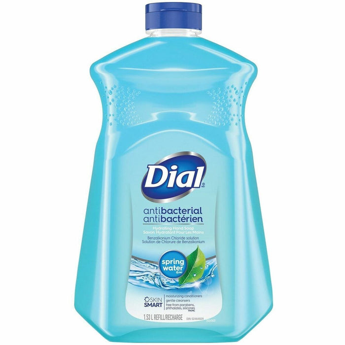 Dial Liquid Soap Refill - Spring Water Scent - 1.50 L - Hand, Skin - Moisturizing - Antibacterial - Paraben-free, Phthalate-free, Silicone-free - 1 / Each