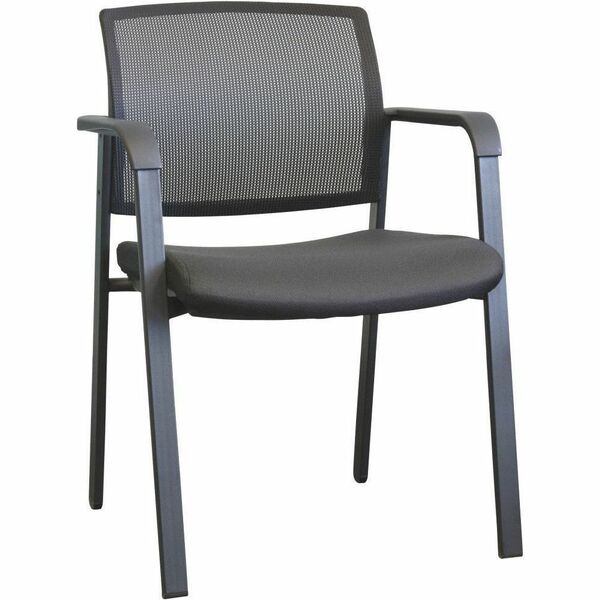 Horizon A-20 Low Back Mesh Visitor/Guest Armchair - Black Seat Color - Polyurethane Seat Material - Black Back Color - Polyurethane, Mesh Fabric Back Material - Low Back - Four-legged Base - Black - Armrest - 1 Each