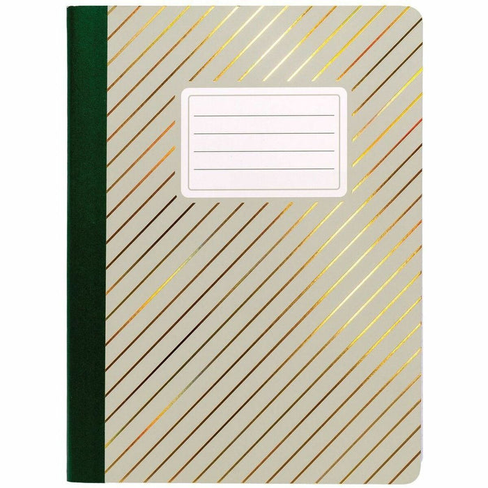 Pukka Pads Haze Notebook - 70 Sheets - 140 Pages - Stitched - College Ruled Front Ruling - 80 g/m² Grammage - B5 - 6 29/32" (17.53 cm) x 9 4/5" (24.89 cm) Sheet Size - Green Cardboard Cover - Rounded Corner, Sturdy - 1 Each