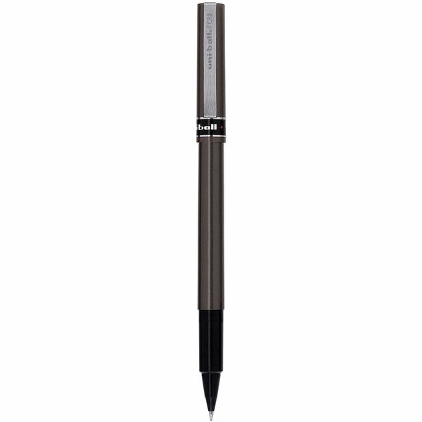 uniball&trade; Deluxe Rollerball Pens - 0.5 mm (0.02") Micro Pen Point - Black Ink - Gray Barrel - 1 Each