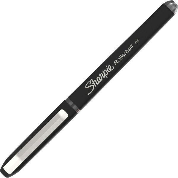 Sharpie Rollerball Pens - 0.5 mm (0.02") Fine Needle Pen Point - Black Ink - Black Barrel - 1 / Dozen