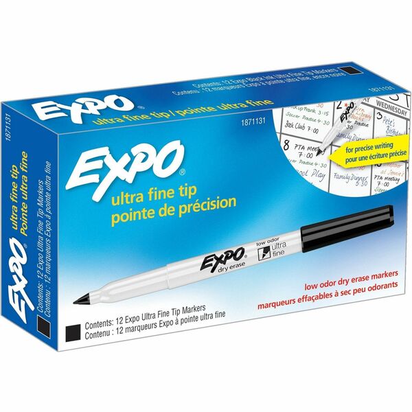 Expo Ultra Fine Point Dry Erase Markers - Ultra Fine Marker Point - Erasable - 1 / Dozen