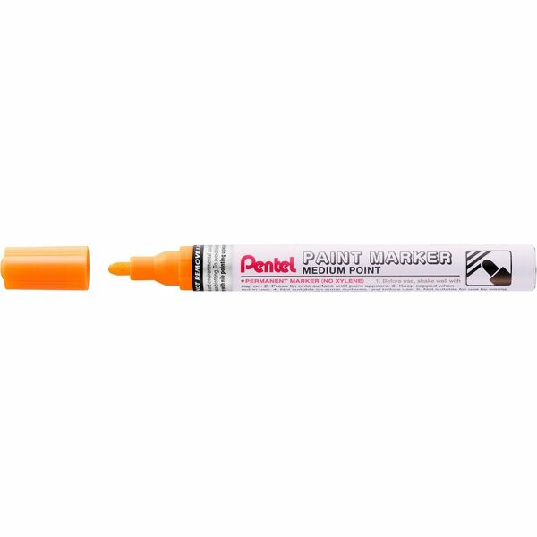 Pentel Medium Point Bullet Tip - Orange Ink - Medium Bullet Marker Point - Orange Ink - Oil Based, Pigment-based - Metal Barrel - 1 Each