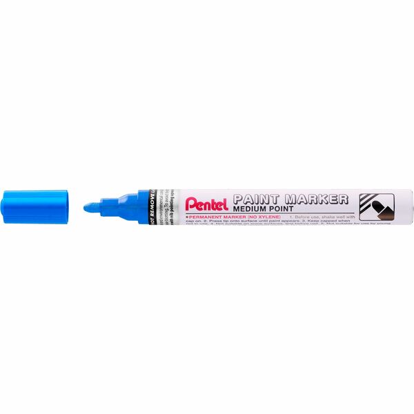 Pentel Medium Point Bullet Tip - Blue Ink - Medium Bullet Marker Point - Blue Ink - Oil Based, Pigment-based - Metal Barrel - 1 Each