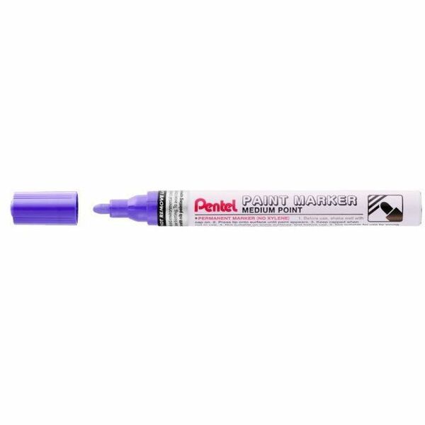 Pentel Paint Marker, Medium Point - Violet - Medium Bullet Marker Point - Violet Ink - Oil Based, Pigment-based - Metal Barrel - 1 Each