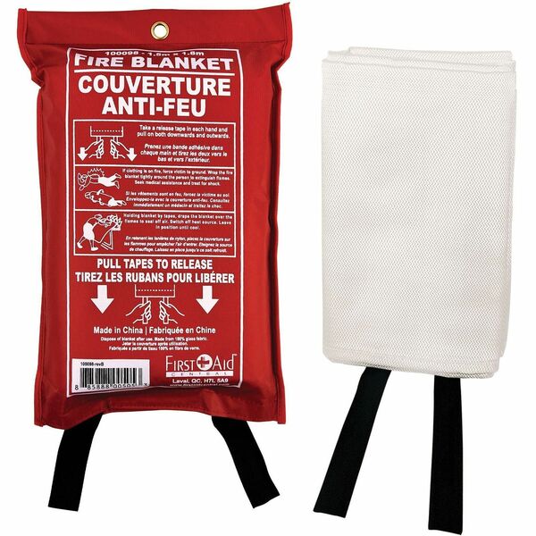 First Aid Central Fire Blanket - 1.5m x 1.8m - Fiberglass, Fabric