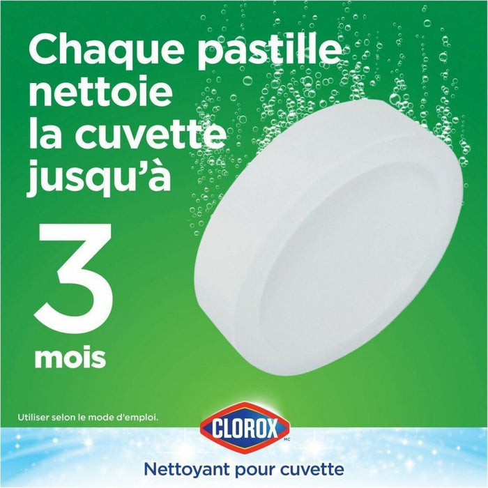 Clorox Automatic Toilet Bowl Cleaner with Bleach, 100g Tablet - For Toilet Bowl - Tablet, Solid - 3.53 oz (100 g) - Bleach, Chlorine Scent - Deodorize, Freshen, Stain Resistant - White - 1 Each