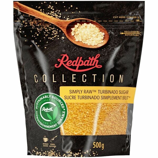 Redpath Simply Raw Turbinado Sugar - 1.10 lb (500 g) - TurbinadoBag - 1 Each