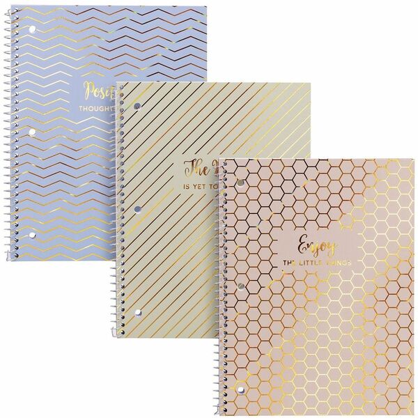 Pukka Pads Haze Notebook - 50 Sheets - Spiral - 3 Hole(s) - 80 g/m² Grammage - Letter - 8 1/2" (21.59 cm) x 11" (27.94 cm) Sheet Size - Cardboard Cover - 3 / Pack