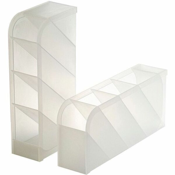 Officemate Pen/Pencil Holder - Horizontal/Vertical - Polypropylene - Translucent White - Durable, Sturdy, Water Proof, Fade Resistant, Easy to Clean