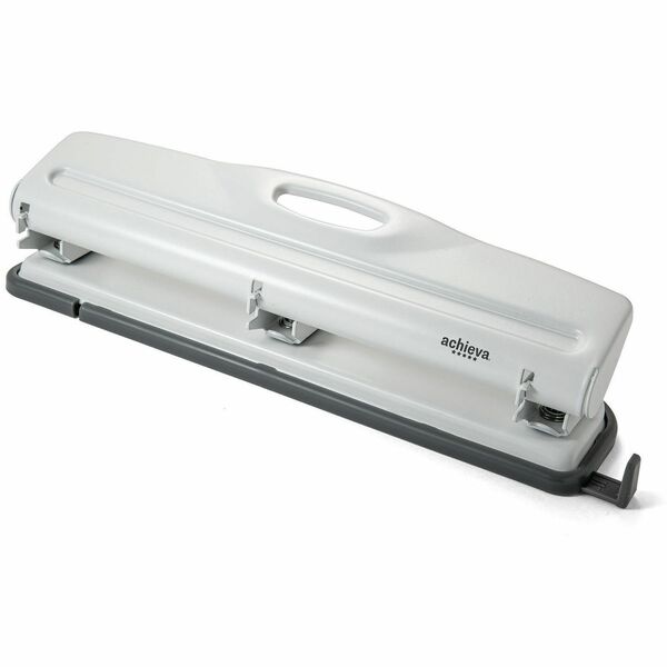 Officemate Economy 3-Hole Punch, 12-Sheet Capacity - White - 12 Sheet of 20lb Paper - Steel - White