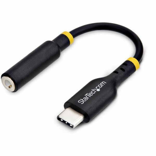 StarTech.com 5in (12.7cm) USB-C Audio Adapter to 3.5mm Headphone/Headset Jack, USB Type-C Aux Dongle, 32-bit DAC, For Laptop/Phone/Tablet - USB-C to 3.5mm audio adapter for wired headphones on USB Type-C devices - Audio with 32-bit DAC; Stereo output/inpu